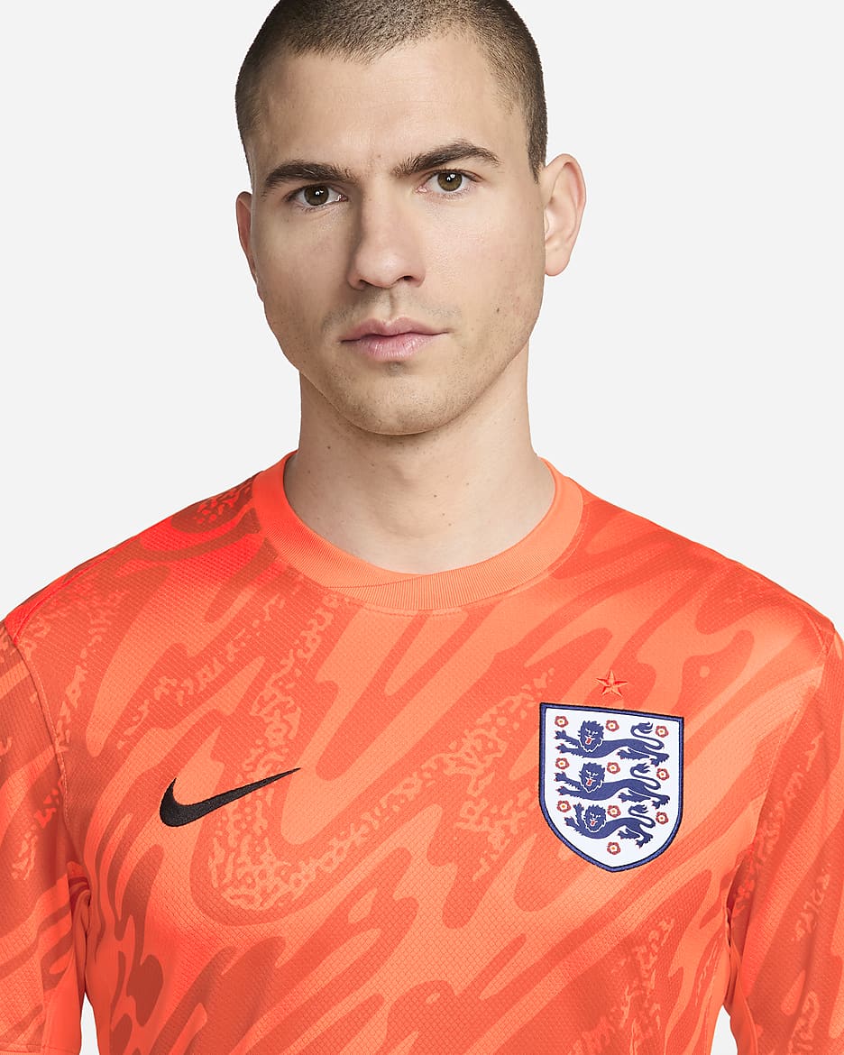 England Men s Team 2024 25 Stadium Goalkeeper Men s Nike Dri FIT Soccer Replica Short Sleeve Jersey